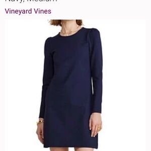 Vineyard Vines Classic Navy Long Sleeve Dress